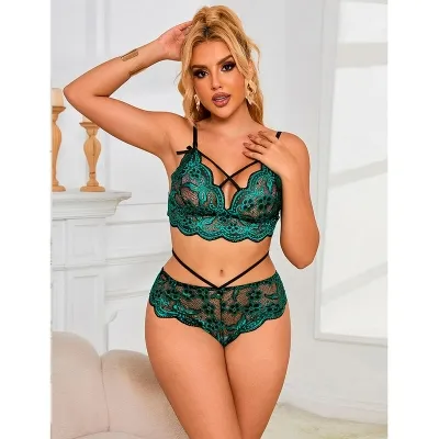 Bra + Panties Lace Green S/M – Subblime