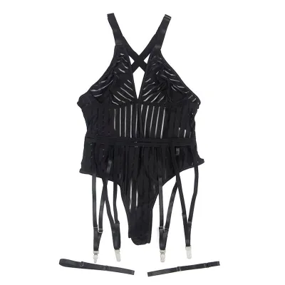 Bodysuit with Garter Belt Black S/M – Subblime