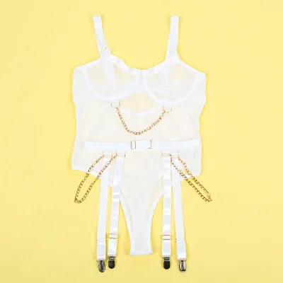 Body with Chains + Garter Belt White S/M – Subblime