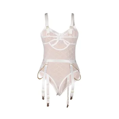 Body Mit Ketten + Strumpfgürtel Weiss L/Xl – Subblime