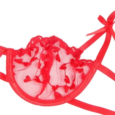Bh + String + Strumpfgürtel Mit Herzdruck Rot L/Xl – Subblime