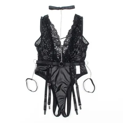 Sexy Bodysuit with Garter Belt Black L/XL – Subblime