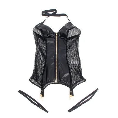 Sexy Mesh Kleid Leder Schwarz S/M – Subblime