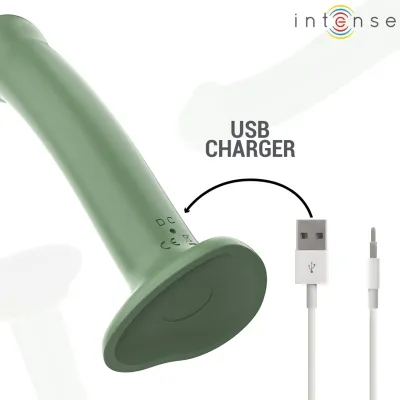Becca Vibrator with Suction Cups, 10 Modes, Green, Remote Control | Intense