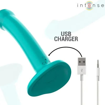 Katie Vibrator with Suction Cups, 10 Modes, Blue, Remote Control | Intense