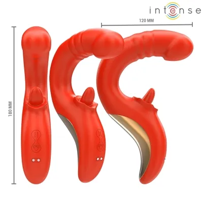 Paulina Vibrator and Stimulator in U-shape Red – Intense