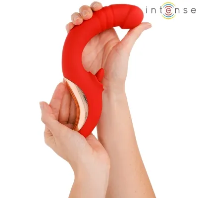 Paulina Vibrator and Stimulator in U-shape Red – Intense