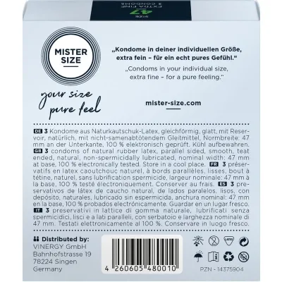 Condoms XS 47 mm (3 units) – Mister Size