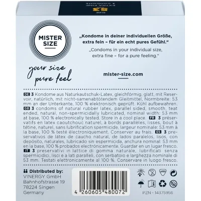 Kondom M 53 Mm (3 Einheiten) – Mister Size