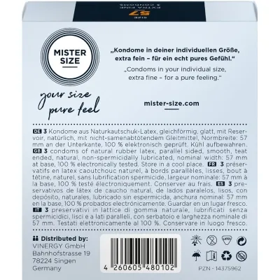 Condom L 57 mm (3 units) – Mister Size