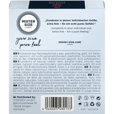 Kondom Xl 60 Mm (3 Einheiten) – Mister Size