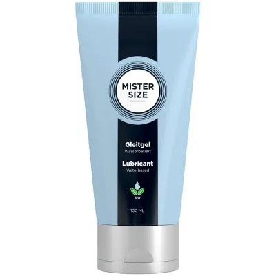 Blaue Tube Mister Size Gleitgel, wasserbasiert, 100 ml, mit Bio-Siegel.
