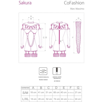 LIVCO CORSETTI FASHION - SAKURA CF 90357 JUMPSUIT + LANGE HANDSCHUHE + STRUMPFGÜRTEL SCHWARZ L/XL