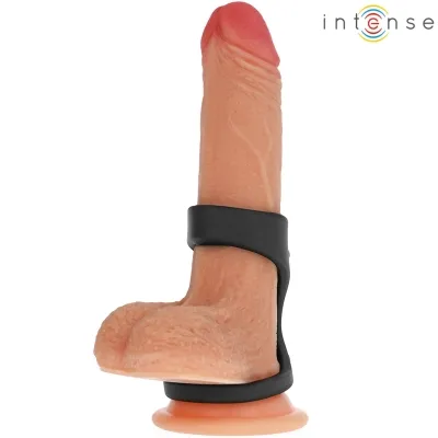 Theo Doppelter Penisring Aus Silikon Schwarz Modell 3 – Intense