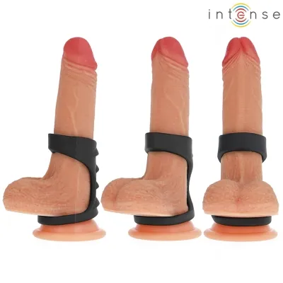 Theo Doppelter Penisring Aus Silikon Schwarz Modell 3 – Intense