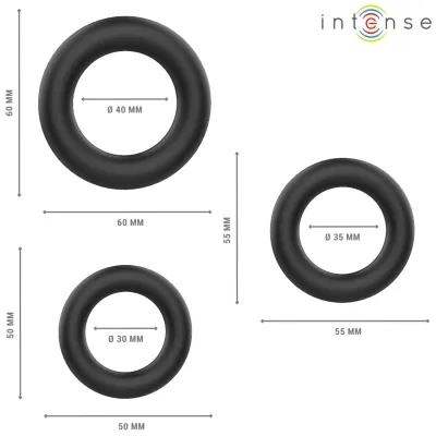 Hugh 3 Basic Penisringe Aus Silikon Schwarz – Intense