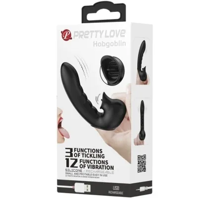 Hobgoblin Finger Vibrator 12 Modes + Clitoral Stimulation Black | Pretty Love