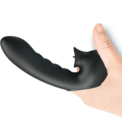 Hobgoblin Finger Vibrator 12 Modes + Clitoral Stimulation Black | Pretty Love
