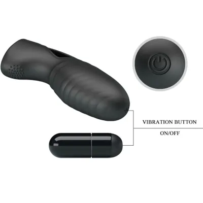 Alan Silicone Finger Vibrator Black | Pretty Love