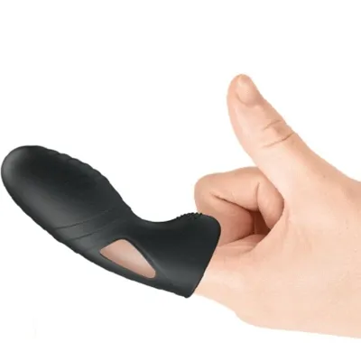 Alan Silicone Finger Vibrator Black | Pretty Love