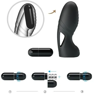 Alan Silicone Finger Vibrator Black | Pretty Love