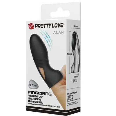 Alan Silicone Finger Vibrator Black | Pretty Love