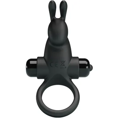 Vibrationsring + Rabbit-Klit Stimu 10 Modi Schwarz – Pretty Love