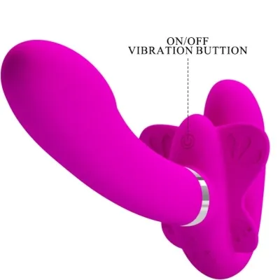 Valerie Double Strap-On Vibrator 12 Modes Purple | Pretty Love