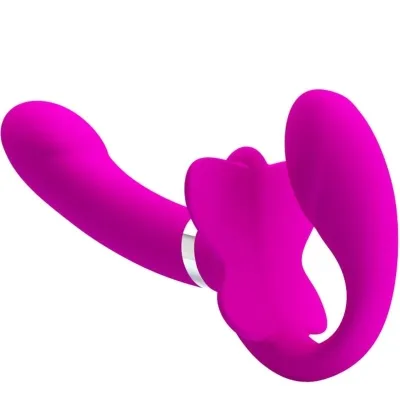 Valerie Double Strap-On Vibrator 12 Modes Purple | Pretty Love