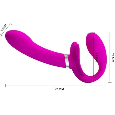 Valerie Double Strap-On Vibrator 12 Modes Purple | Pretty Love