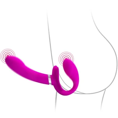 Valerie Double Strap-On Vibrator 12 Modes Purple | Pretty Love