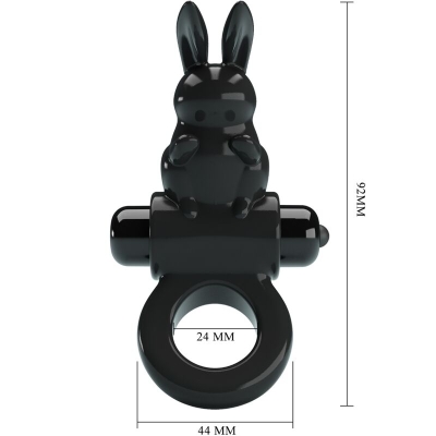 PRETTY LOVE - AUFREGENDER RING RABBIT VIBRATORRING 10 VIBRATIONEN SCHWARZ
