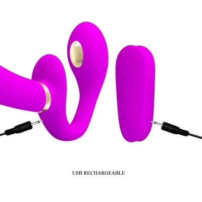 Thunderbird Doppelter Strap-On-Vibrator Lila | Pretty Love
