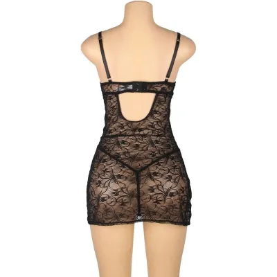 Lace Babydoll with Adjustable Straps Black S/M – Subblime