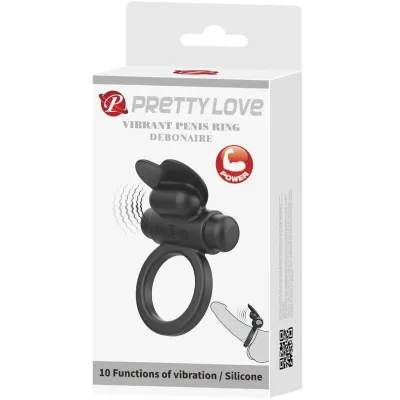 Debonaire Vibrating Ring Rabbit 10 Modes Black – Pretty Love