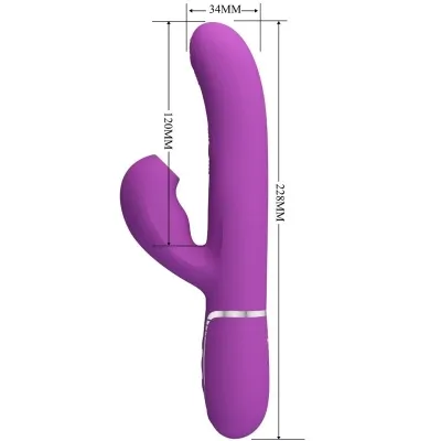 Perlita 3 In 1 Multifunctional Rabbit Vibrator Purple | Pretty Love