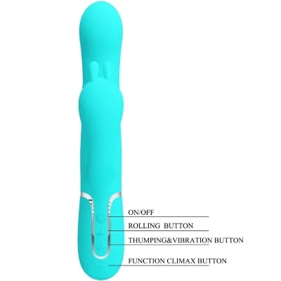 Cammy 4 in 1 Triple Rabbit Vibrator Blue | Pretty Love