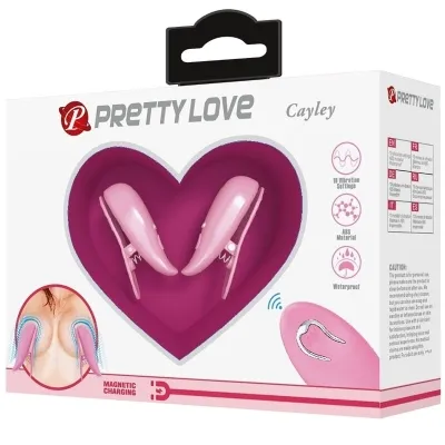 Cailey Nipple Clamps 10 Modes Remote Control Pink – Pretty Love