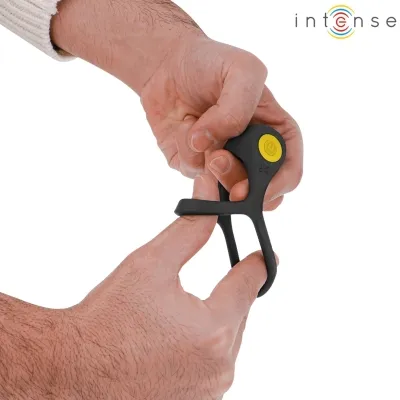 Alex Vibrator Double Penis Ring 10 Modes Black – Intense