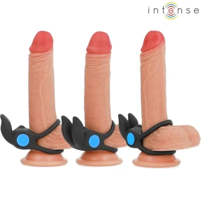 Sam Vibrator Doppel-Penisring 10 Modi Schwarz – Intense