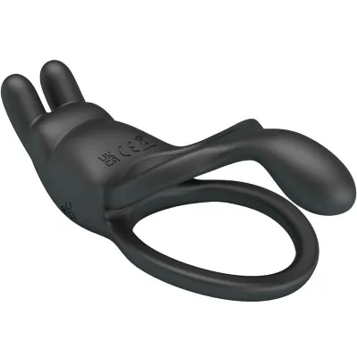 Seth Double Vibration Ring Rabbit 7 Modes Black – Pretty Love