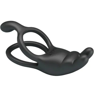 Seth Double Vibration Ring Rabbit 7 Modes Black – Pretty Love