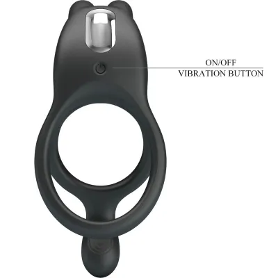 Seth Double Vibration Ring Rabbit 7 Modes Black – Pretty Love