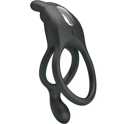Seth Double Vibration Ring Rabbit 7 Modes Black – Pretty Love
