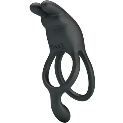 Seth Double Vibration Ring Rabbit 7 Modes Black – Pretty Love