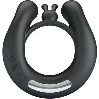 Dahlia Vibration Ring + Clitoral Stimulation 12 Modes Black – Pretty Love