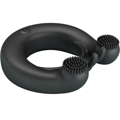 Dahlia Vibration Ring + Clitoral Stimulation 12 Modes Black – Pretty Love