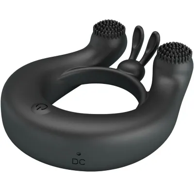 Dahlia Vibration Ring + Clitoral Stimulation 12 Modes Black – Pretty Love