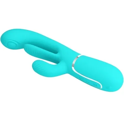 Shania Triple Rabbit Multifunctional Vibrator 3 In 1 Blue | Pretty Love
