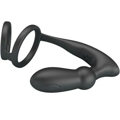 Emoni cock ring + anal plug 12 modes black – Pretty Love